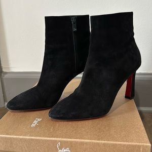 Christian Louboutin Eleonor Black Suede Booties 38.5